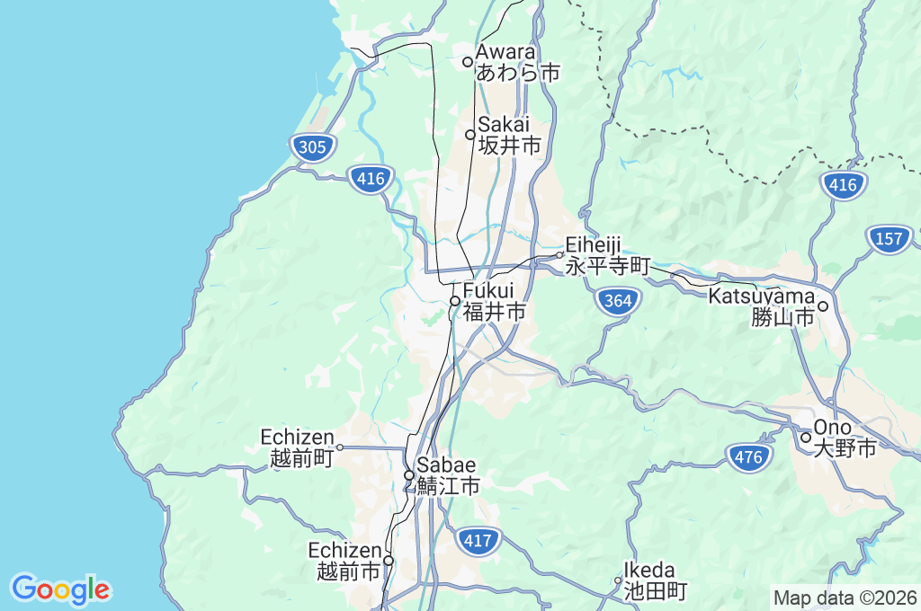 Fukui Station East Exit Area Map Fukui Station East Exit Area Map