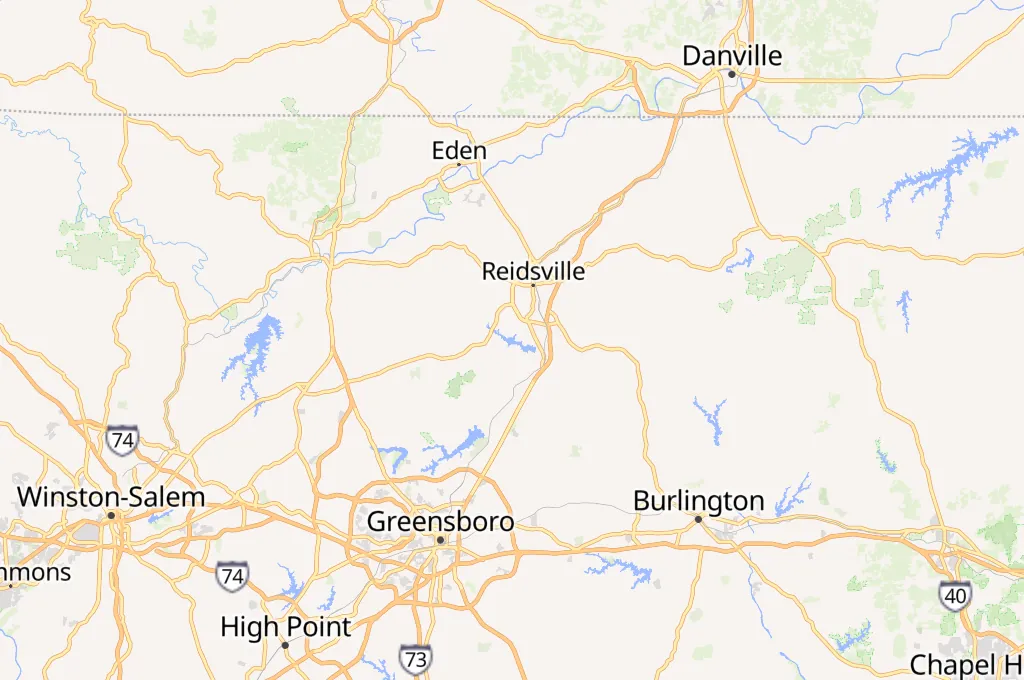 Lake Reidsville Area Map Lake Reidsville Area Map