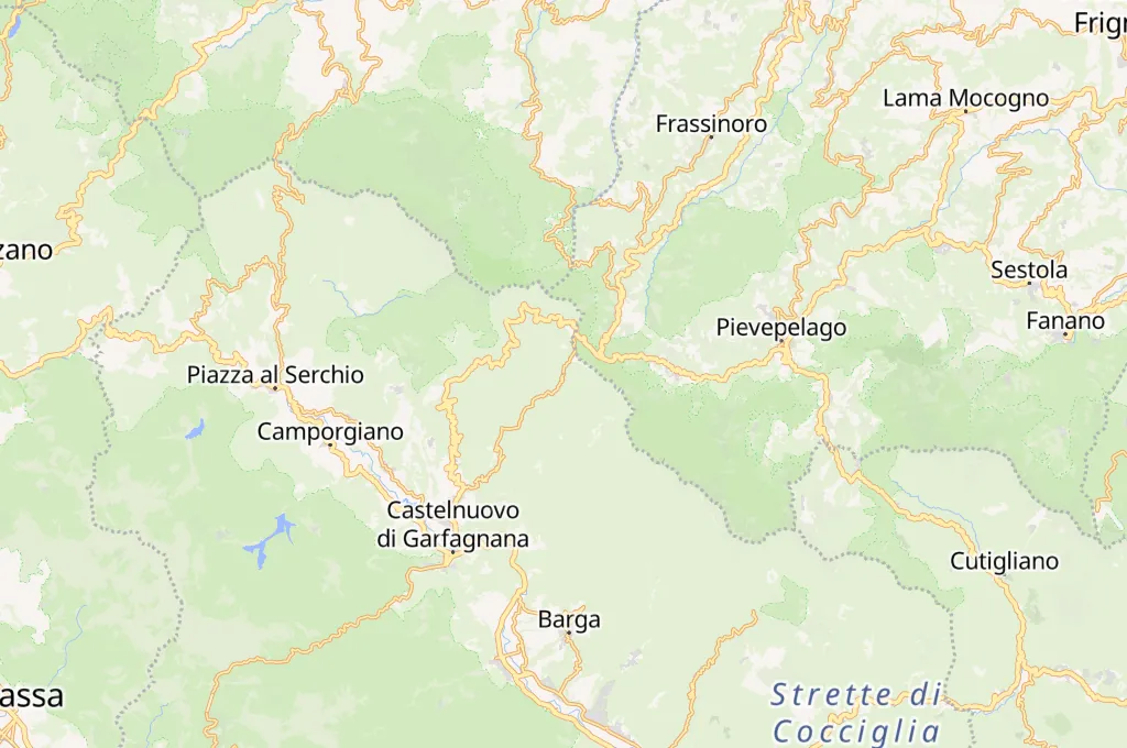 San Pellegrino in Alpe Area Map