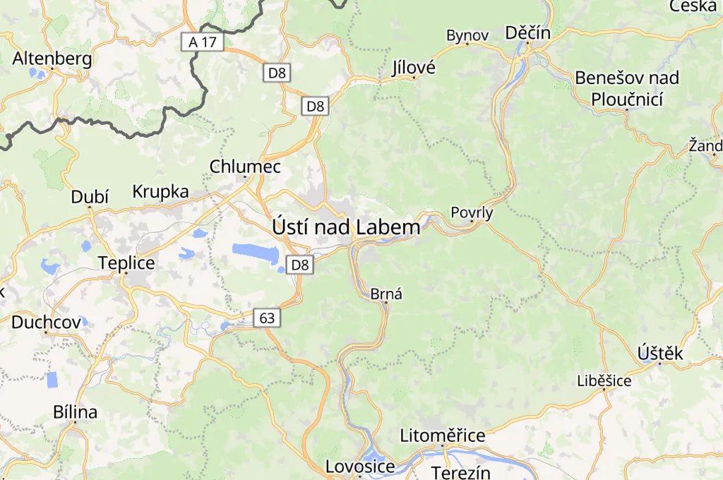 Ústí nad Labem Area Map