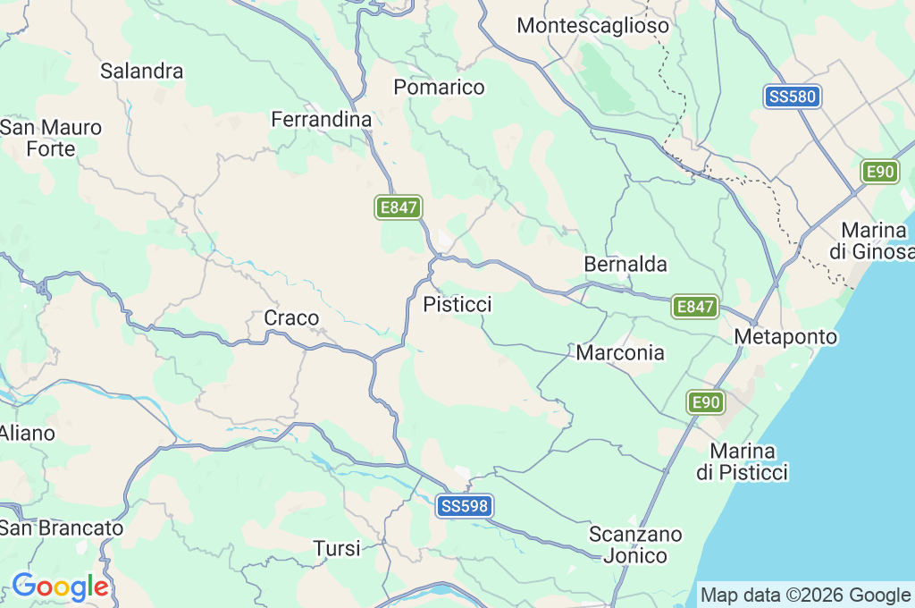 Pisticci Area Map