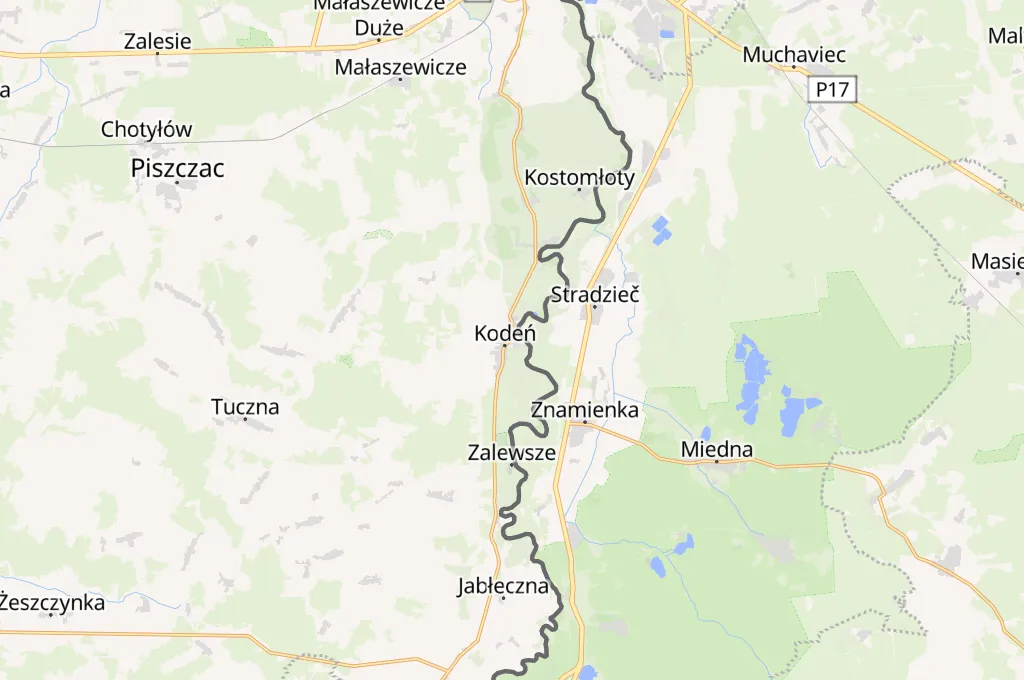 Kodeń Area Map