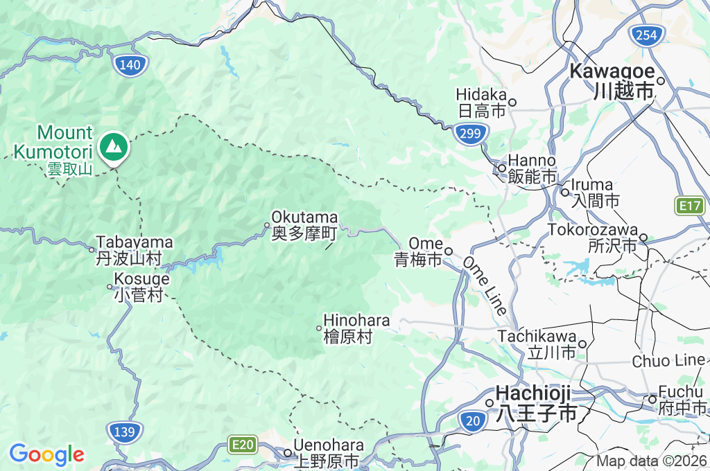 Mitake Gorge Area Map Mitake Gorge Area Map