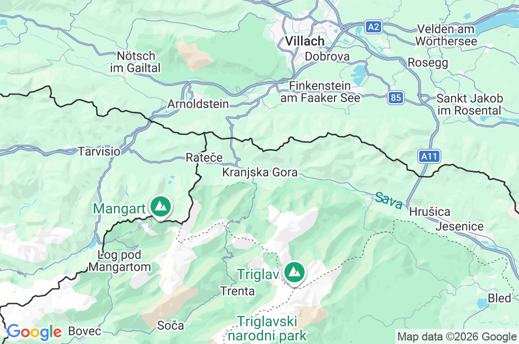 Kranjska Gora Area Map