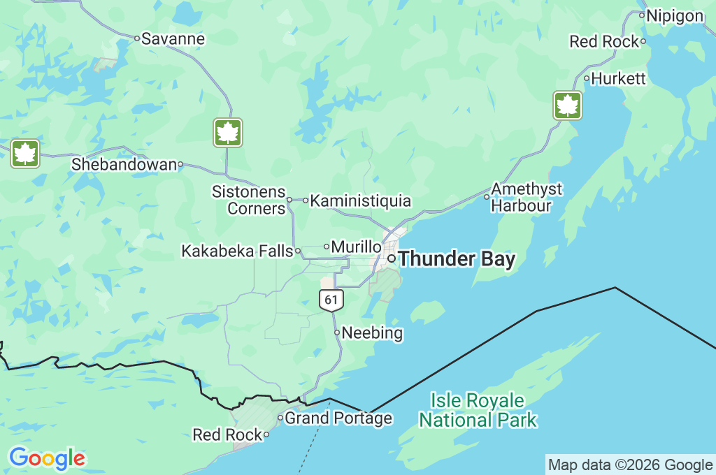 Thunder Bay Area Map