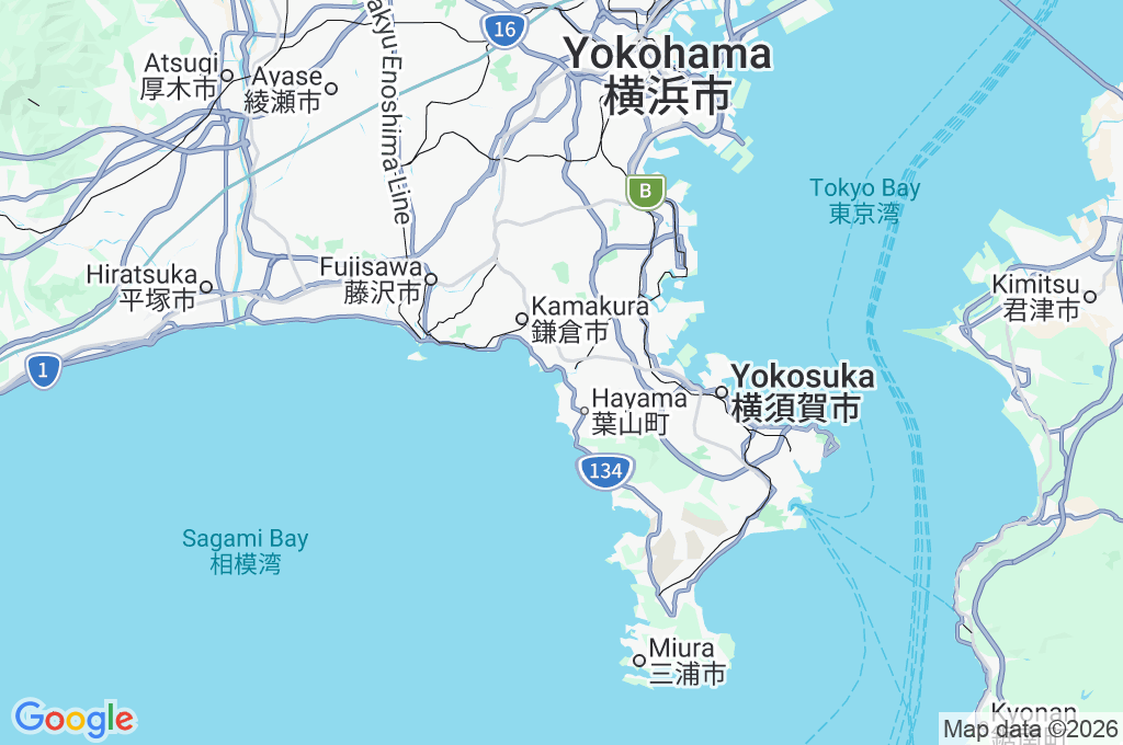 Zushi Beach Area Map Zushi Beach Area Map