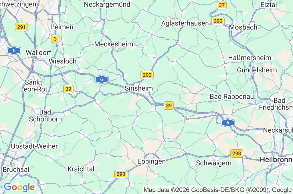 Sinsheim Area Map