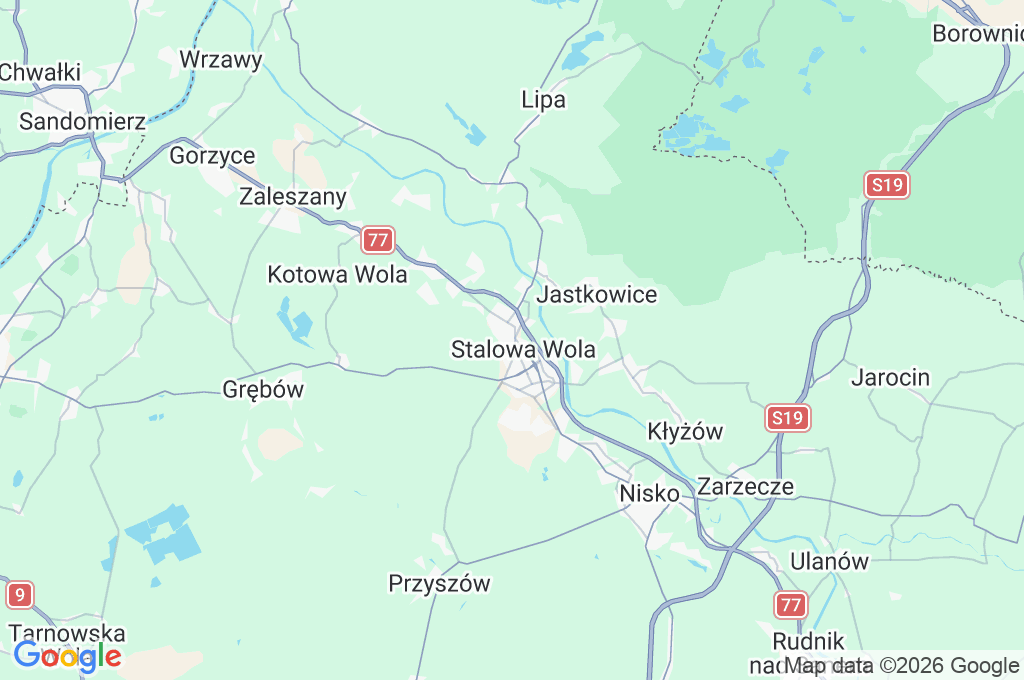 Stalowa Wola Area Map Stalowa Wola Area Map