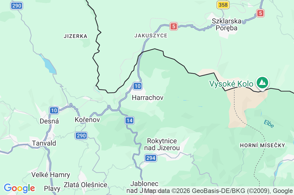 Harrachov Area Map Harrachov Area Map