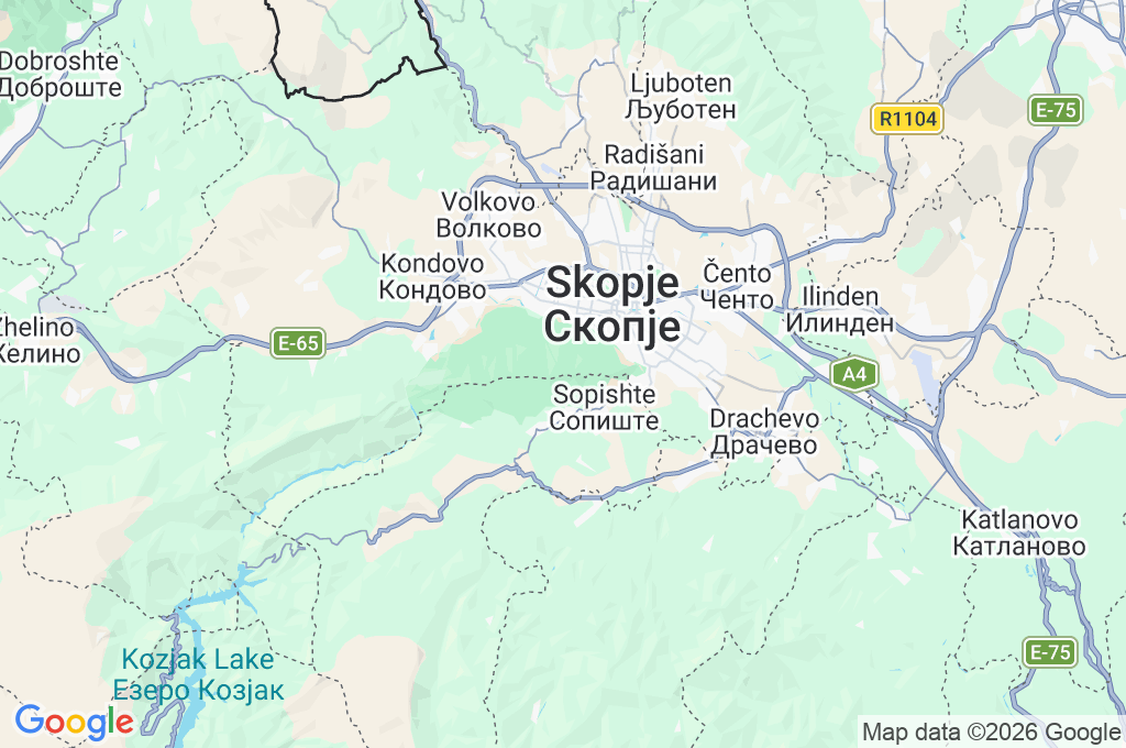 Mount Vodno Area Map