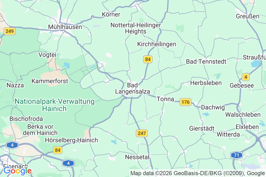 Bad Langensalza Area Map Bad Langensalza Area Map