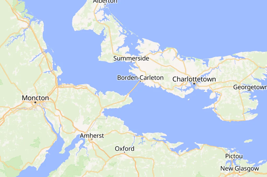 Confederation Bridge Area Map