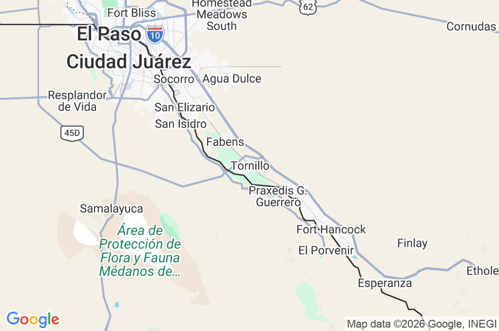 Tornillo Area Map Tornillo Area Map