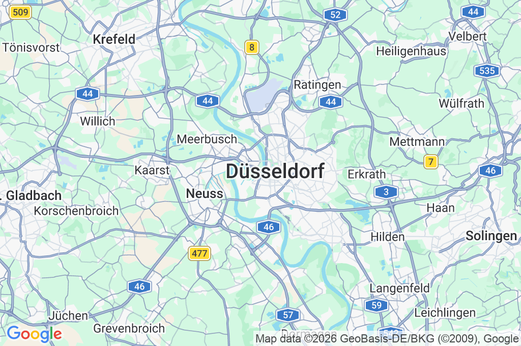 Düsseldorf Area Map