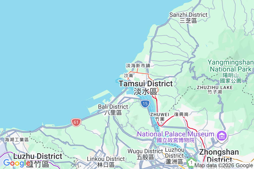 Danjiang Bridge Area Map