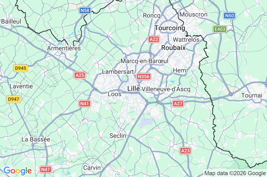 Lille Area Map