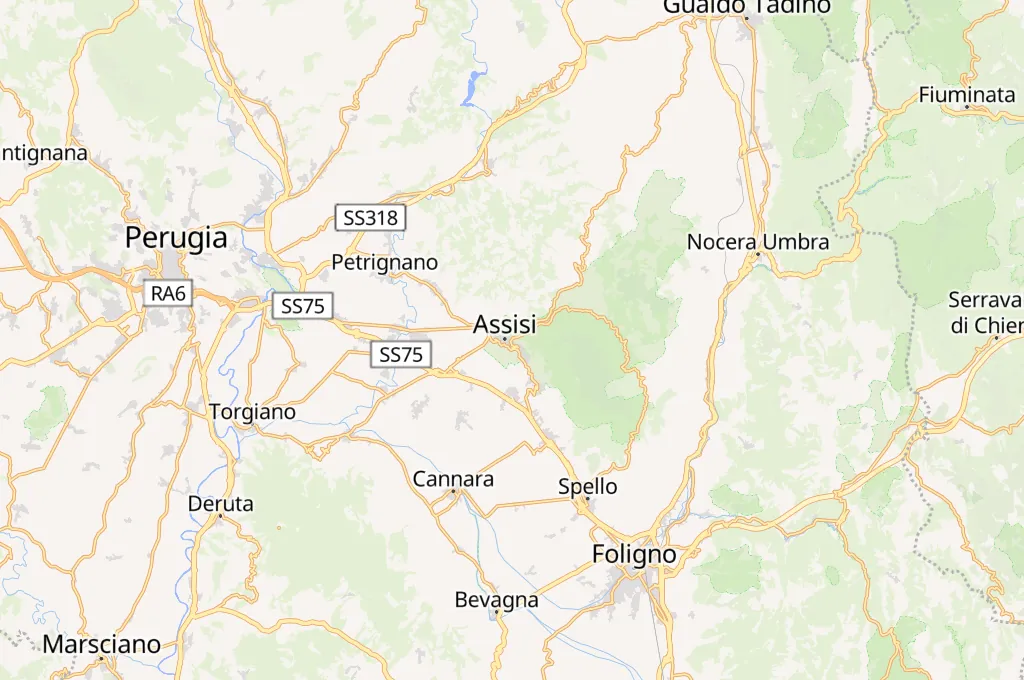 Assisi Area Map Assisi Area Map