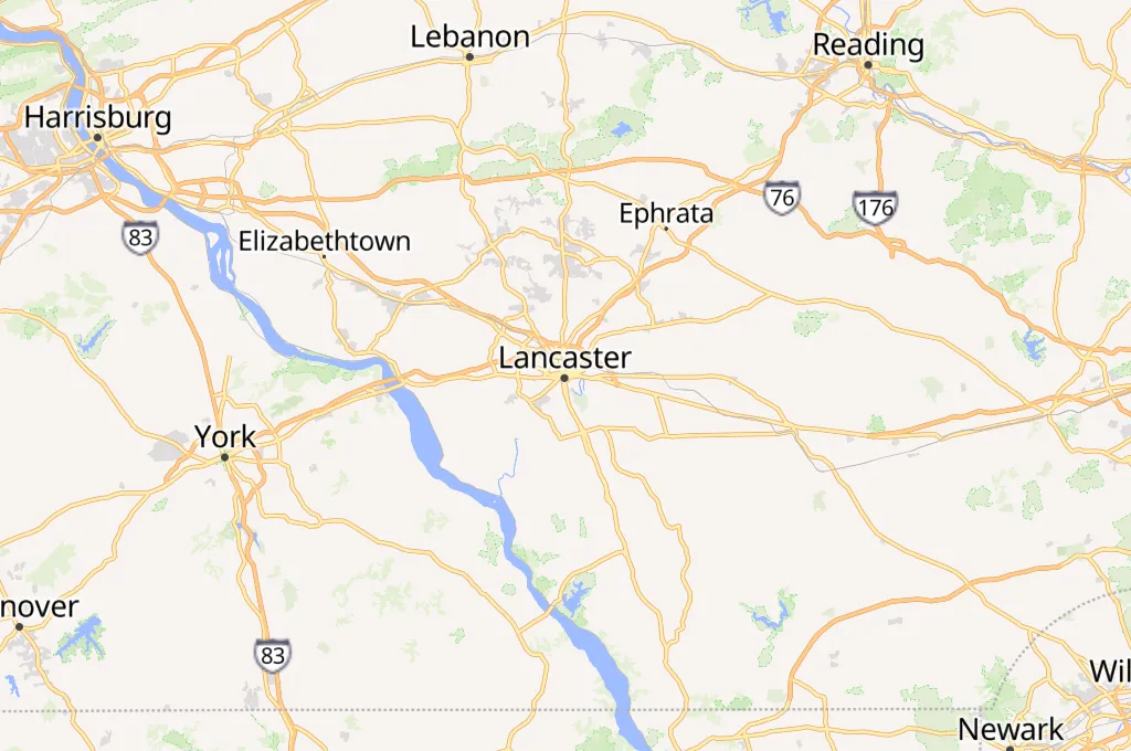 Lancaster Area Map