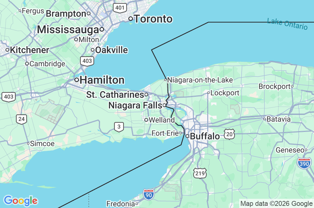 Niagara Falls Area Map
