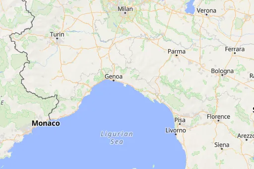 Map of Metropolitan City of Genoa
