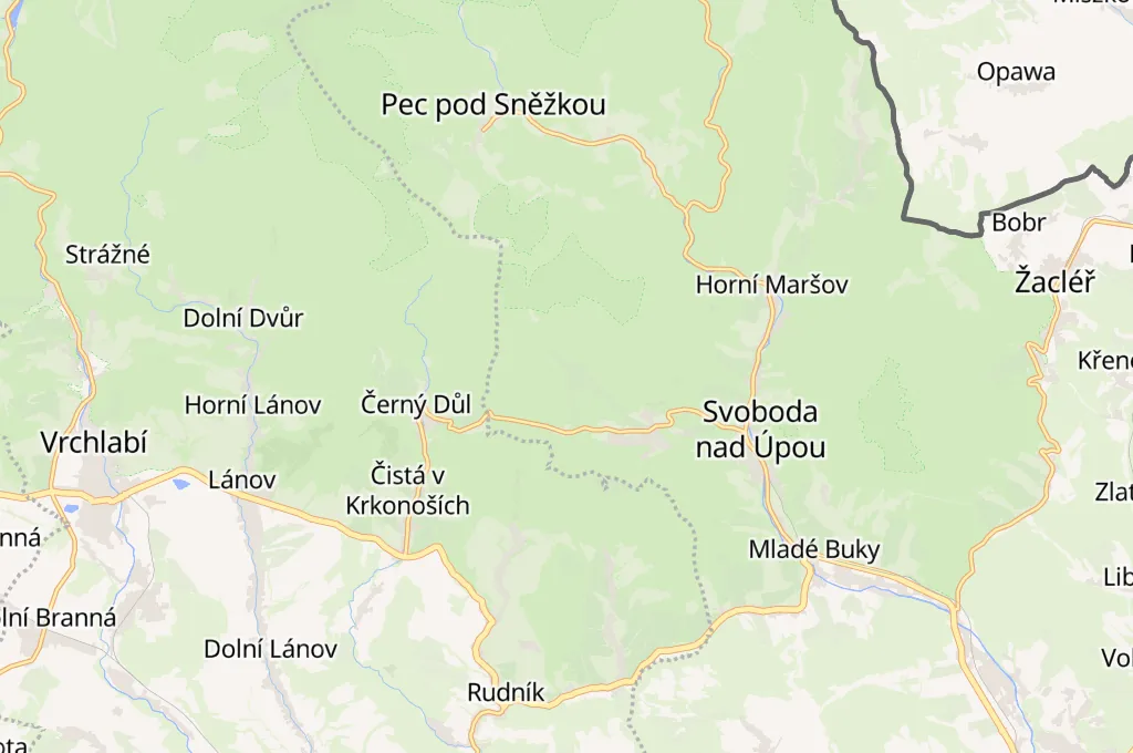 Černá hora Area Map Černá hora Area Map