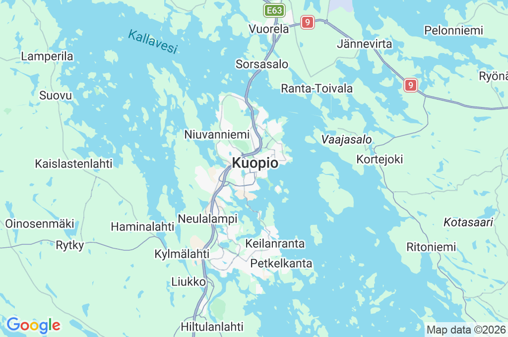 Kuopio Area Map Kuopio Area Map