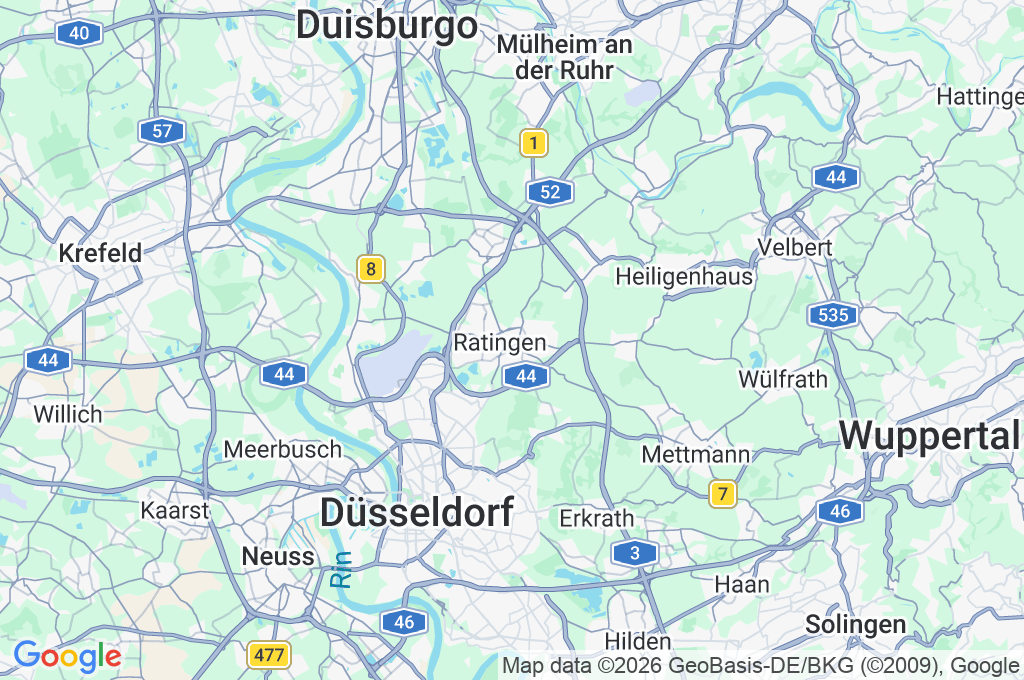 Ratingen Area Map Ratingen Area Map