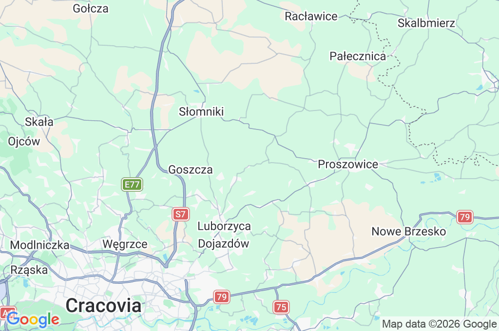 Skrzeszowice Area Map