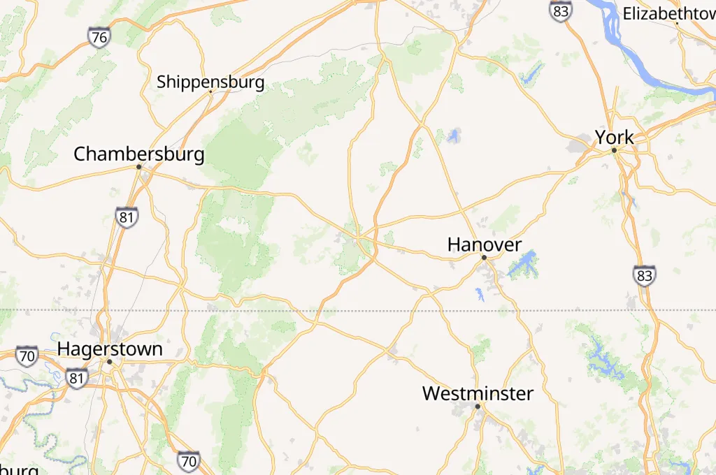 Gettysburg Area Map Gettysburg Area Map