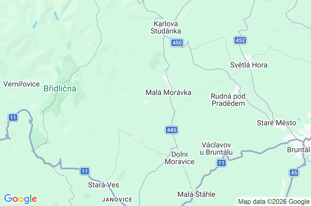 Myšák Area Map