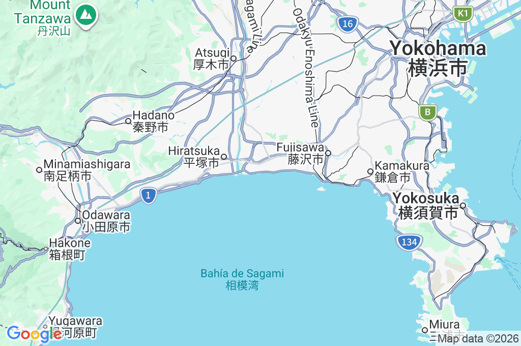 Playa Sur de Chigasaki Area Map Playa Sur de Chigasaki Area Map