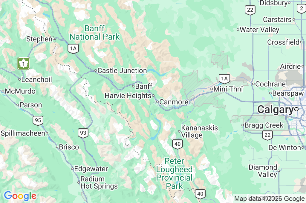 Centro Nórdico de Canmore Area Map Centro Nórdico de Canmore Area Map