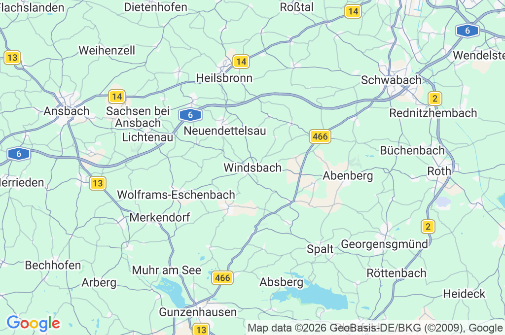 Windsbach Area Map Windsbach Area Map