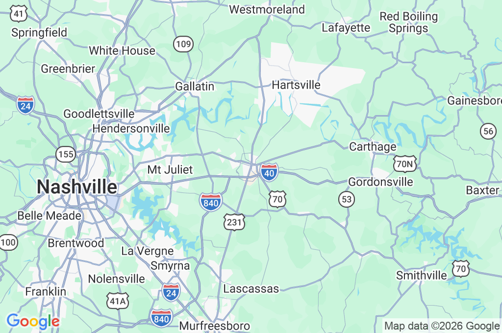 Lebanon Area Map