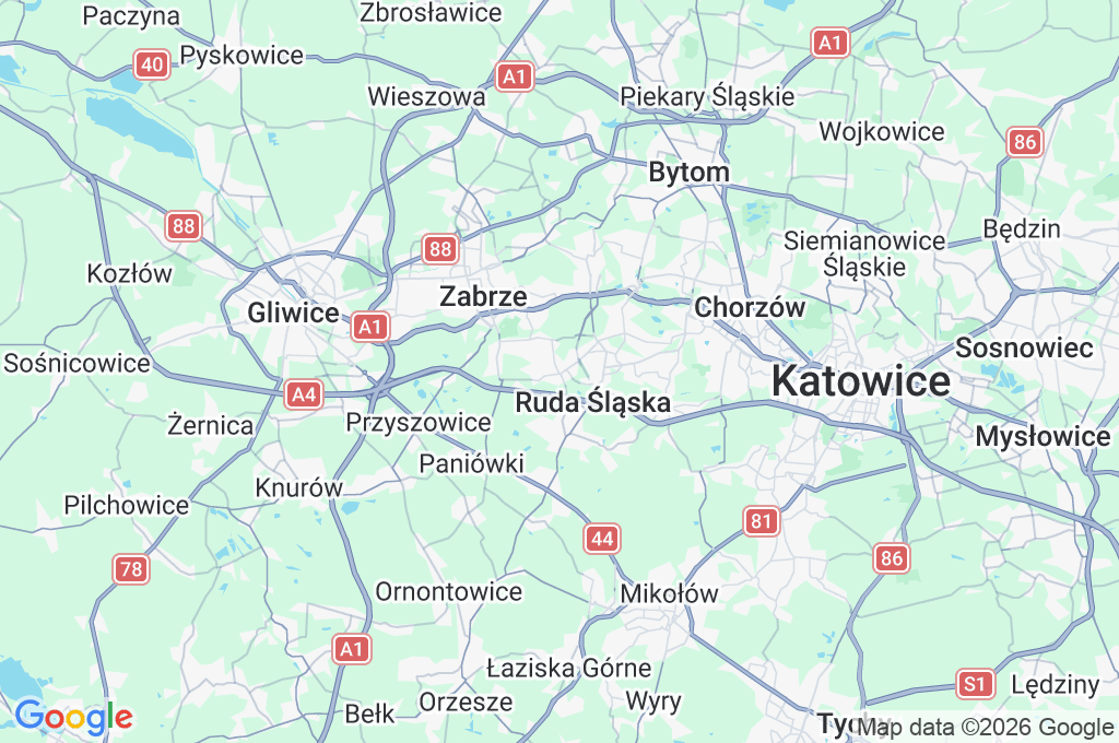 Bielszowice Area Map Bielszowice Area Map
