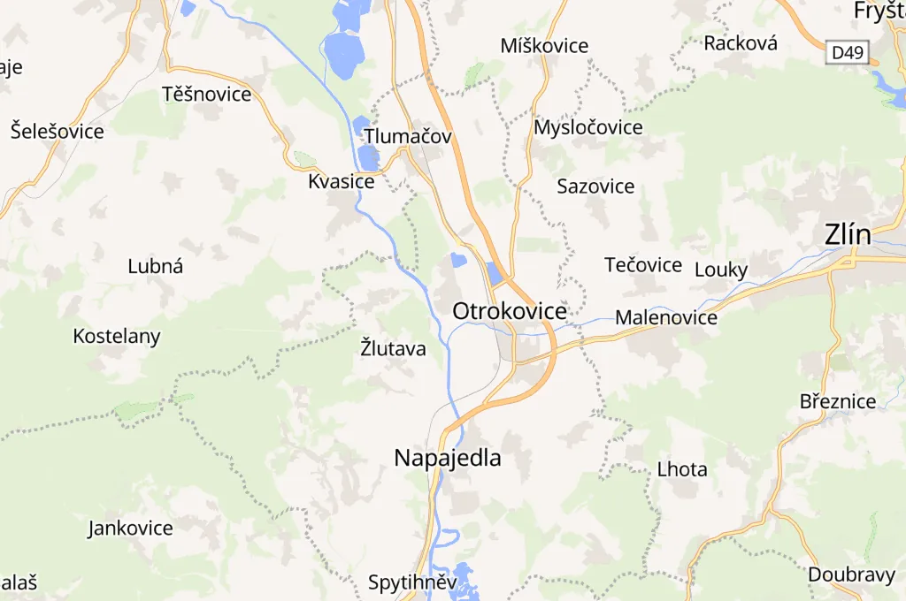 Baťov Area Map