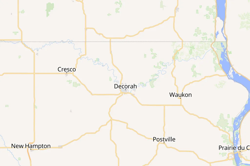Nido de águila de Decorah Norte Area Map