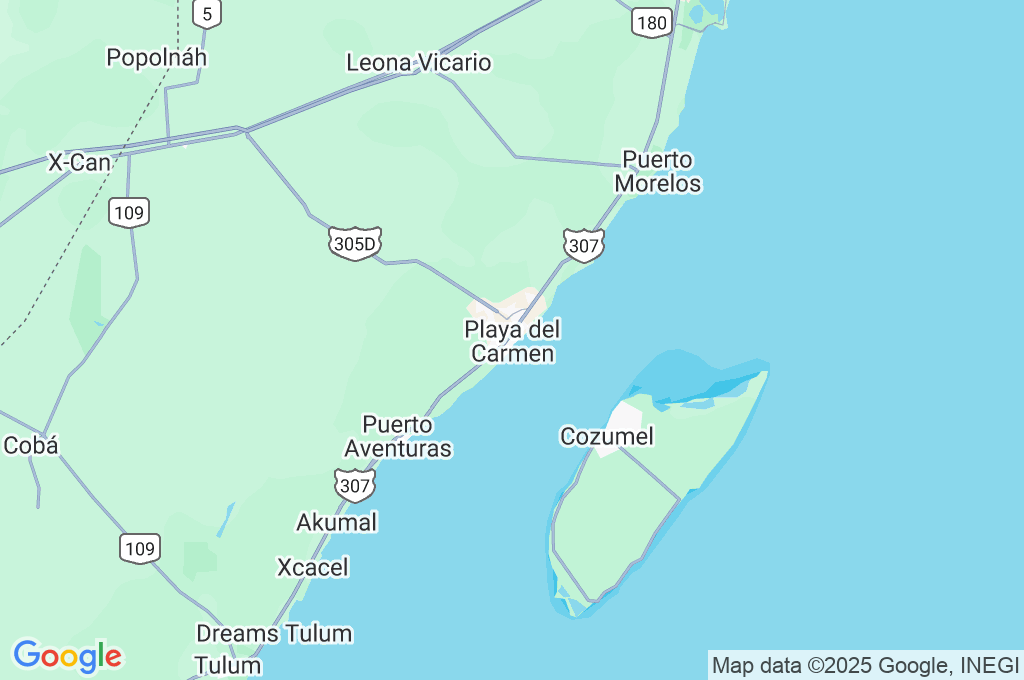 Playa del Carmen Area Map Playa del Carmen Area Map