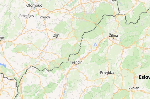 Map of Distrito de Zlín