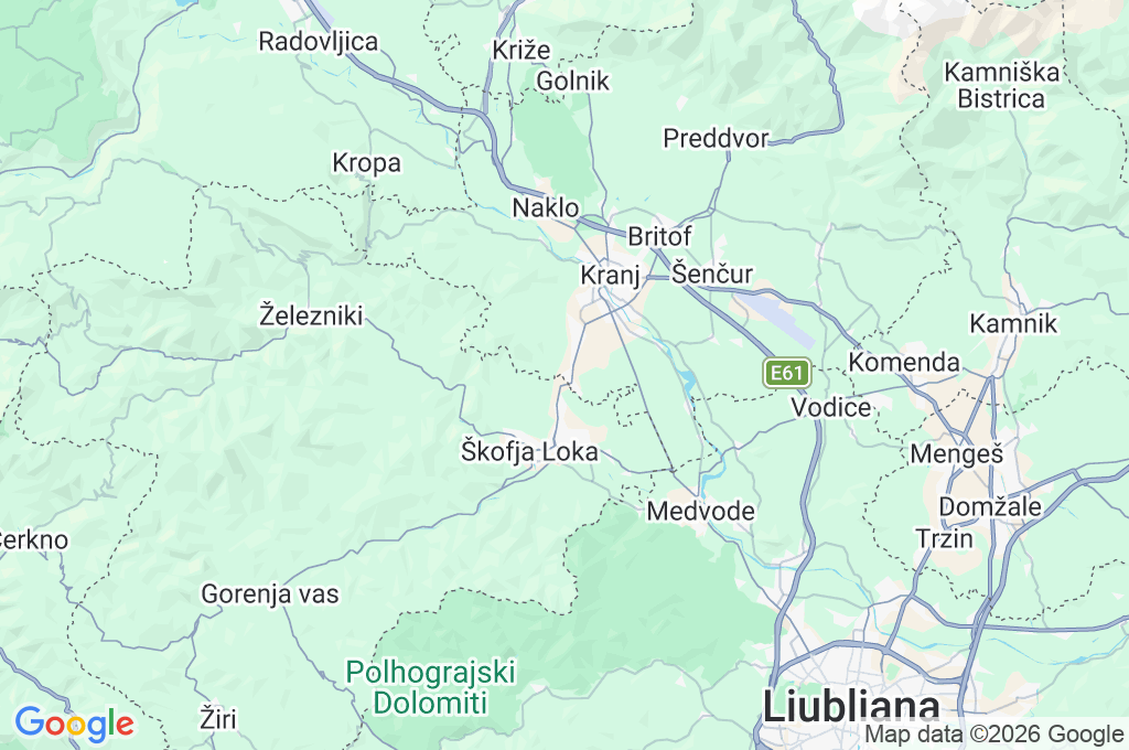 Šutna Area Map Šutna Area Map