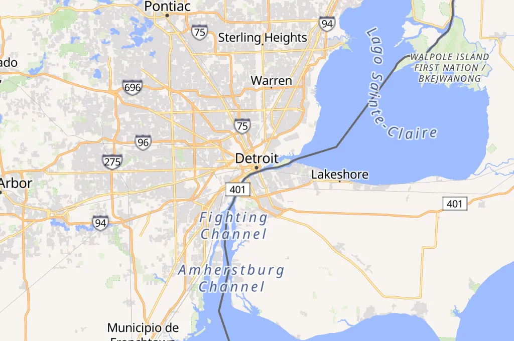 Detroit Princess Riverboat Area Map