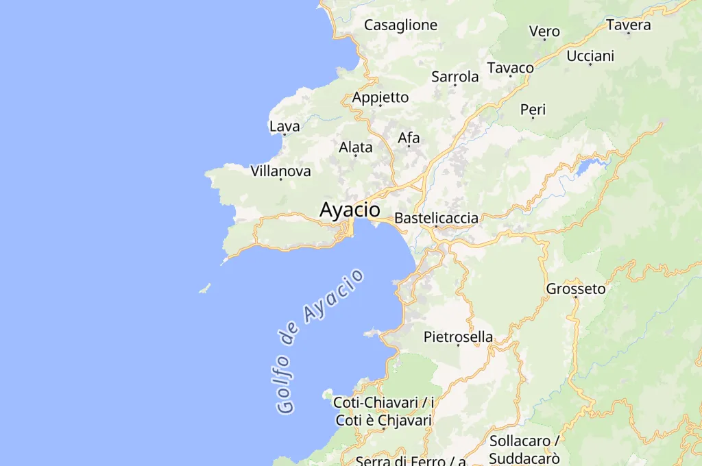 Ajaccio Area Map