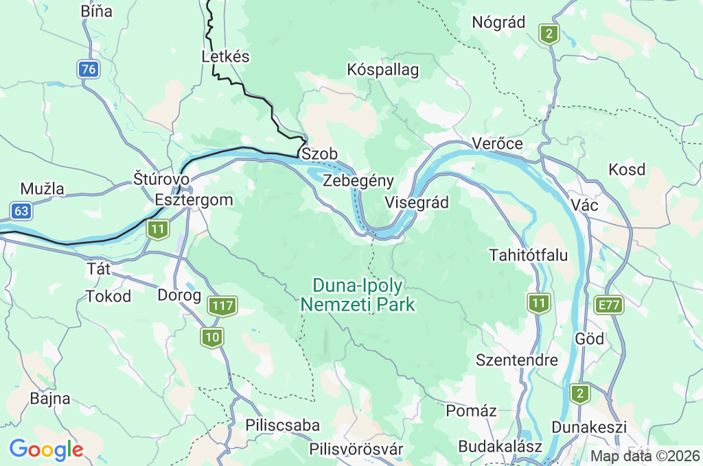 Dömös Area Map Dömös Area Map