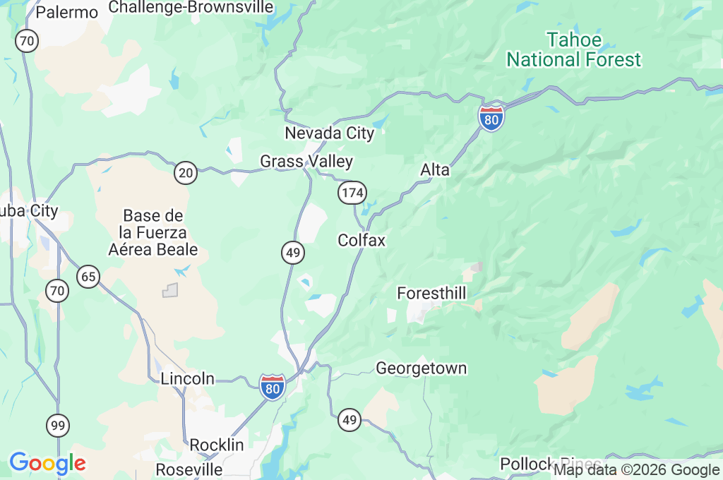 Colfax Area Map Colfax Area Map