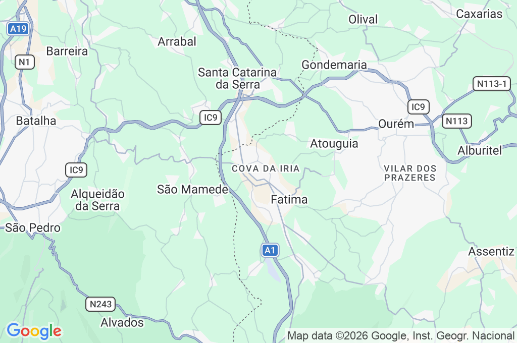 Santuario de Fátima Area Map