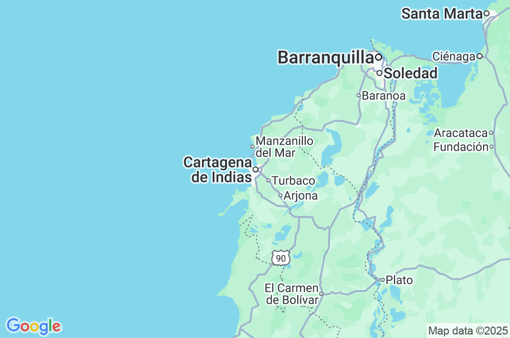 Cartagena de Indias Area Map