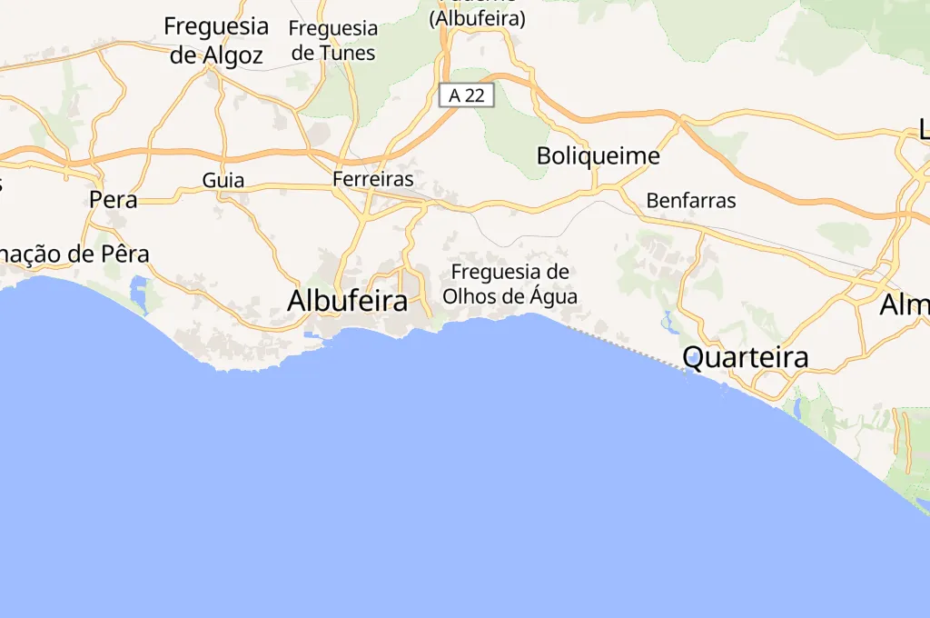 Albufeira Area Map Albufeira Area Map