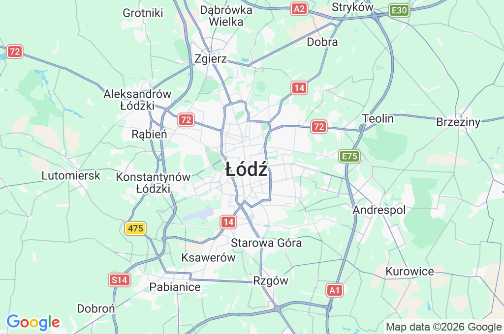 Łódź Area Map