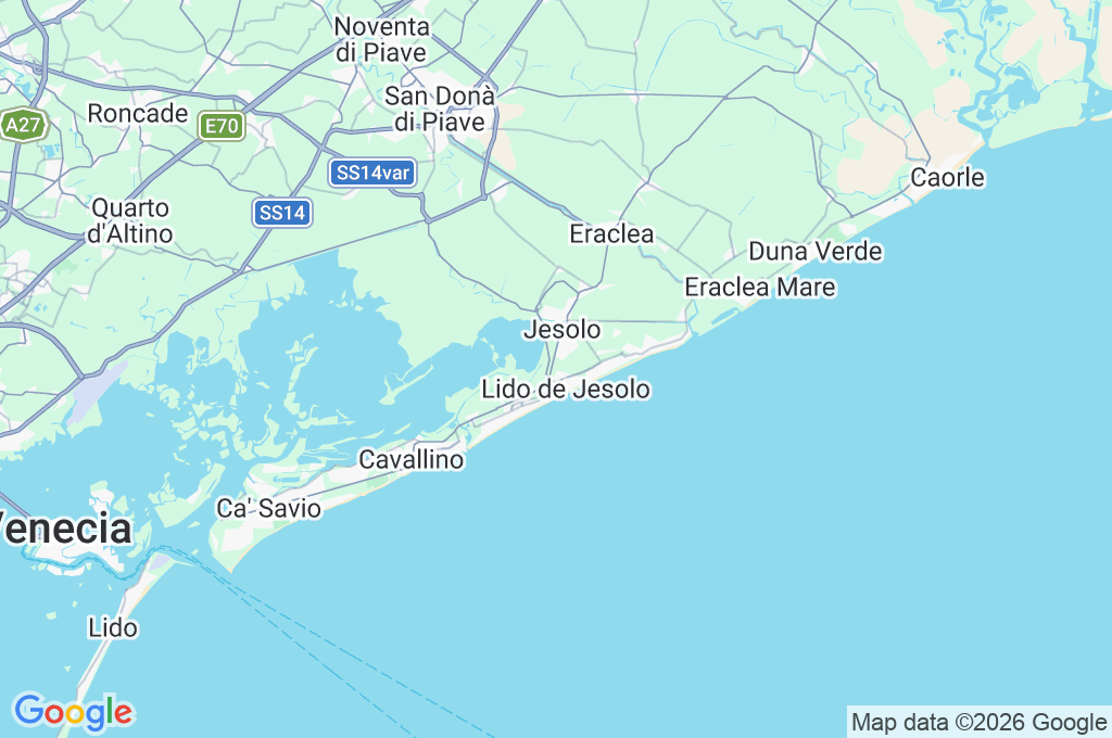 Lido di Jesolo Area Map