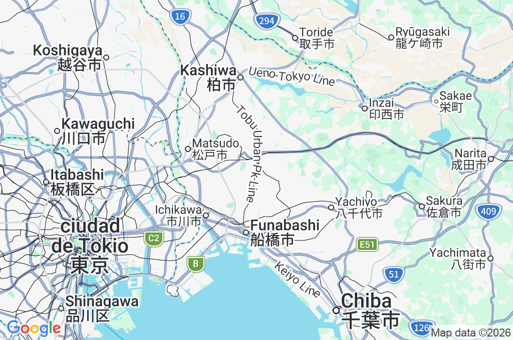 Estación de Tobu Kamagaya Area Map